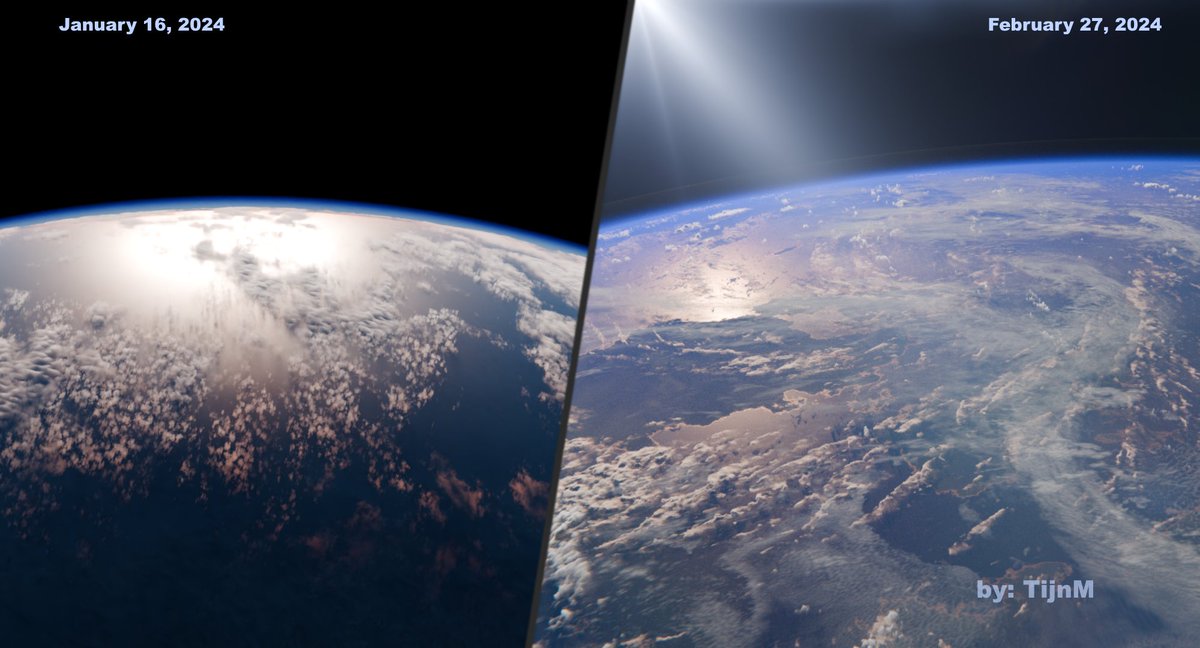 I have been experimenting with earth renders a lot lately. Here you can see the progress #b3d #render #3Danimation