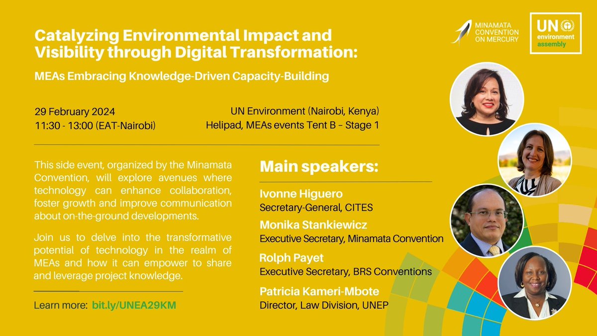 #UNEA6 side event: Catalyzing Environmental Impact and Visibility through Digital Transformation: MEAs Embracing Knowledge-Driven Capacity-Building
youtube.com/live/v86kJcWdO… via <a href="/YouTube/">YouTube</a>
