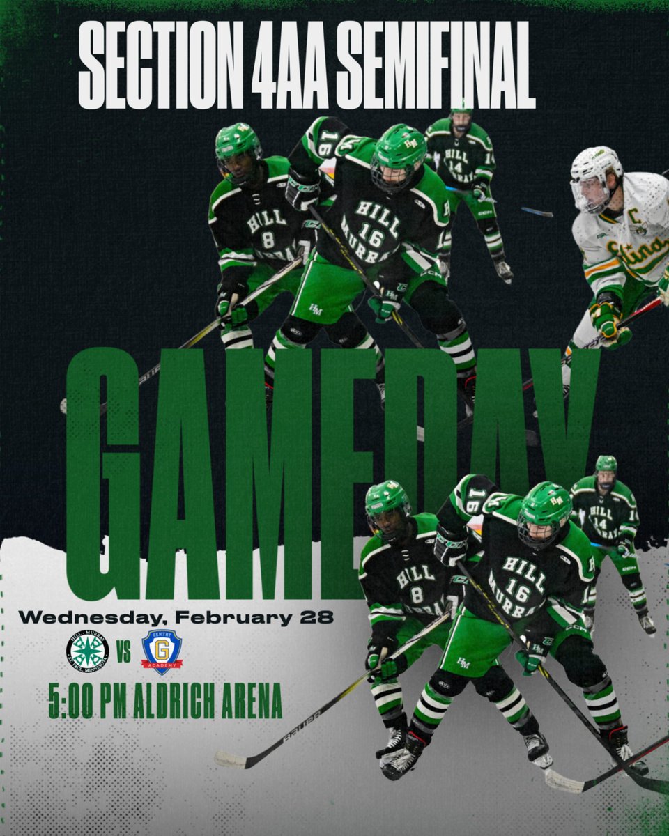 Section 4AA Boys Hockey Semifinal tonight, Wednesday, February 28th at 5:00 at Aldrich Arena! #RollPios