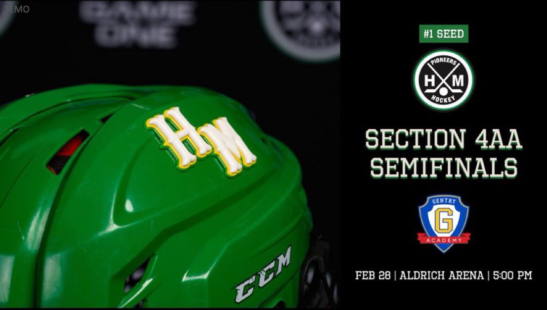 🏒 4AA  S E M I F I N A L S 🏒

🆚 <a href="/GentryStars/">GentryStarsBoysHockey</a> 
🗓️ FEB 28th, 2024
⏰ 5:00 PM
📍 Aldrich Arena

💻 <a href="/NSPNminnesota/">NSPN - Minnesota</a> 

#RollPios | #HMHockey | #Pioneers