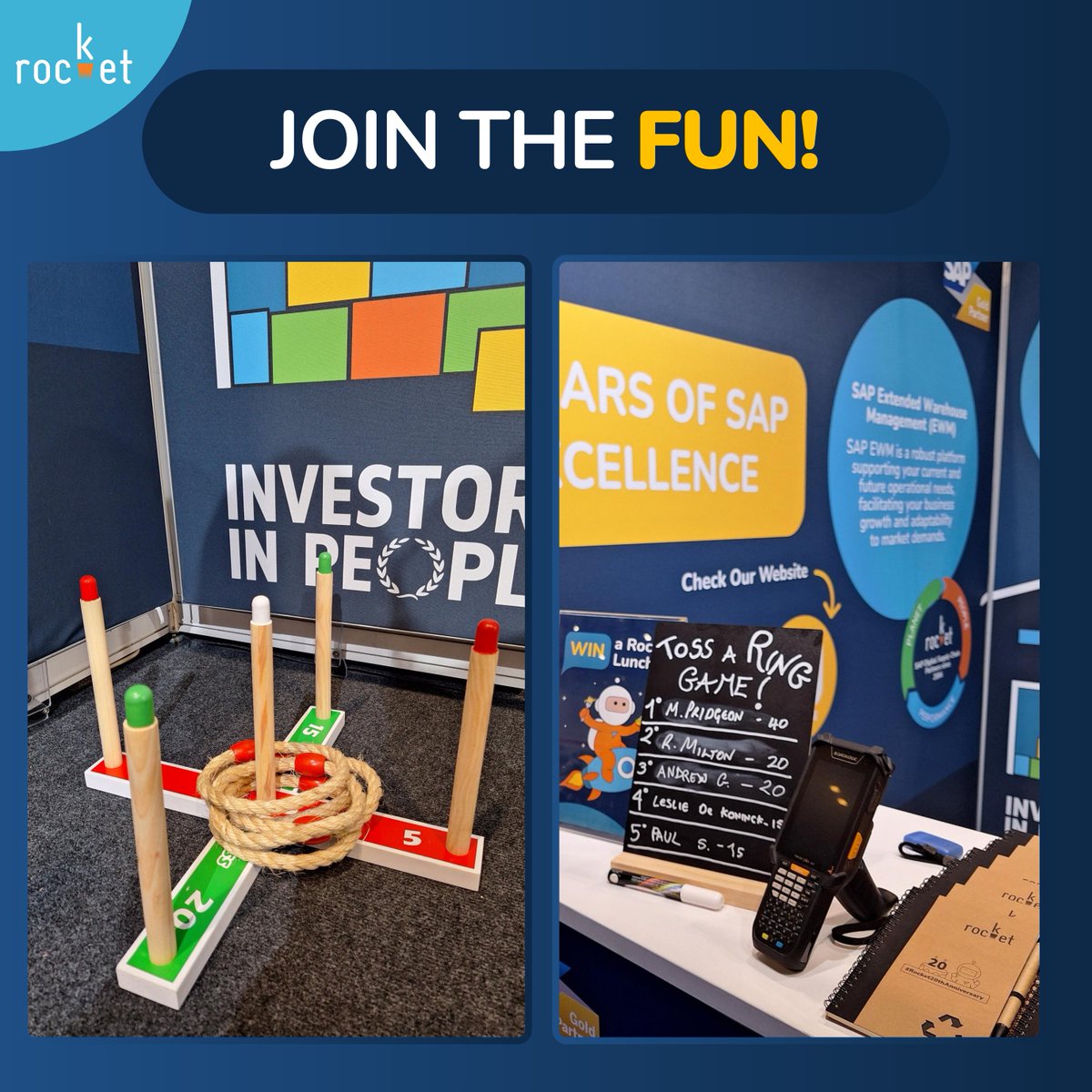 Rocket Consulting (@rocket_sap) on Twitter photo 🎯Come and play our Toss a Ring Game at <a href="/RetailSCL/">Retail Supply Chain & Logistics Expo</a> Expo 2024 🎯
Test your skills, win prizes, and join the fun!
Don't miss out on your turn - See you there! 🚀
Come and visit us at stand SC2950 today, 28th February!
Click here 👉hubs.ly/Q02ghj9p0
#RetailSCL #dsc 🎯Come and play our Toss a Ring Game at <a href="/RetailSCL/">Retail Supply Chain & Logistics Expo</a> Expo 2024 🎯
Test your skills, win prizes, and join the fun!
Don't miss out on your turn - See you there! 🚀
Come and visit us at stand SC2950 today, 28th February!
Click here 👉hubs.ly/Q02ghj9p0
#RetailSCL #dsc