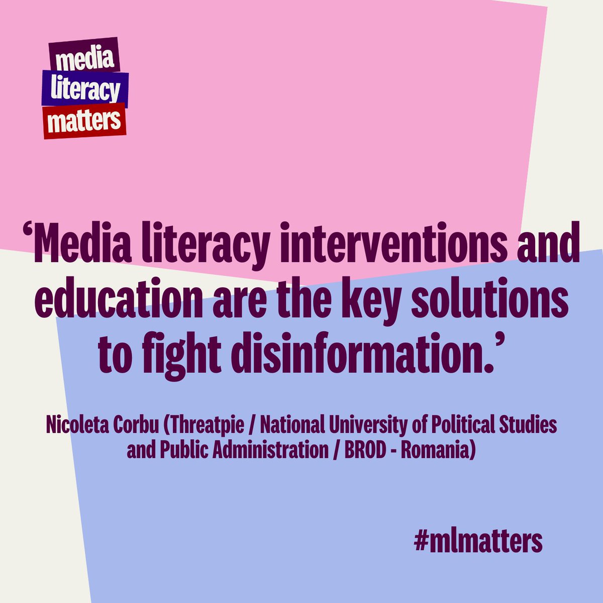 'Media literacy interventions and education are the key solutions to fight disinformation' - Nicoleta Corbu, @BROD_EDMO #mlmatters #MediaLiteracy #Disinformation