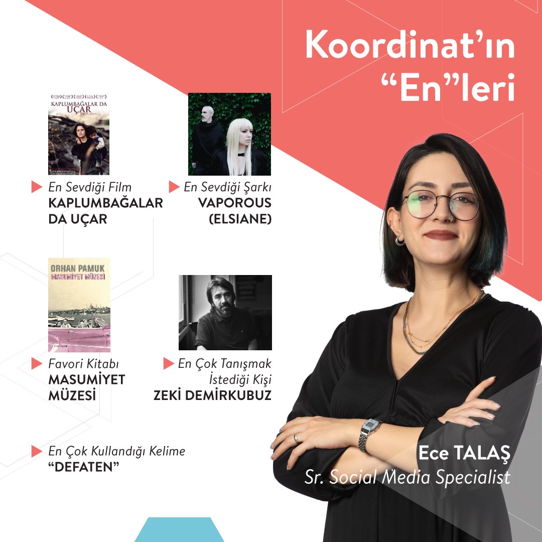 koordinattr's tweet photo. O biir anne adayı, o biir kültür yumağı, o biir “defaten” kelimesini “defaten” yanlış kullanarak hepimizin ağzına pelesenk eden Eco! Sr. Sosyal Medya Uzmanımız Ece, “En”ler köşemizin bu haftaki konuğu!

#koordinat #ENcredible #sosyalmedya #dijital #marketing https://t.co/y0rokWJ9eD