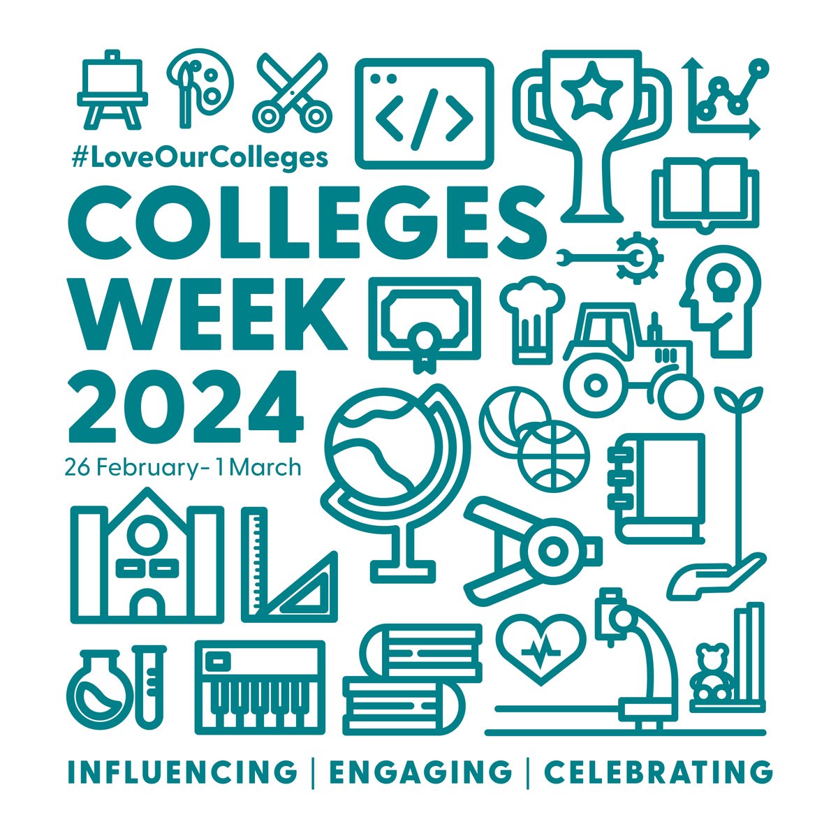 Colleges Week is taking place from Monday 26 February to Friday 1 March and we're focussing on influencing, engaging and celebrating ahead of this year’s elections. 👏

#CollegesWeek2024 #LoveOurColleges @AoC_info

Find out how to get involved: ow.ly/T9Oj50QIJT1