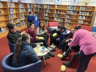 JCSP Library GCC (@galwaycclib) on Twitter photo Our knitting club kicked off today in the library at lunchtime with our wonderful Home Economics teacher guiding our students <a href="/jcsplibraries/">JCSP Library Project</a> Our knitting club kicked off today in the library at lunchtime with our wonderful Home Economics teacher guiding our students <a href="/jcsplibraries/">JCSP Library Project</a>