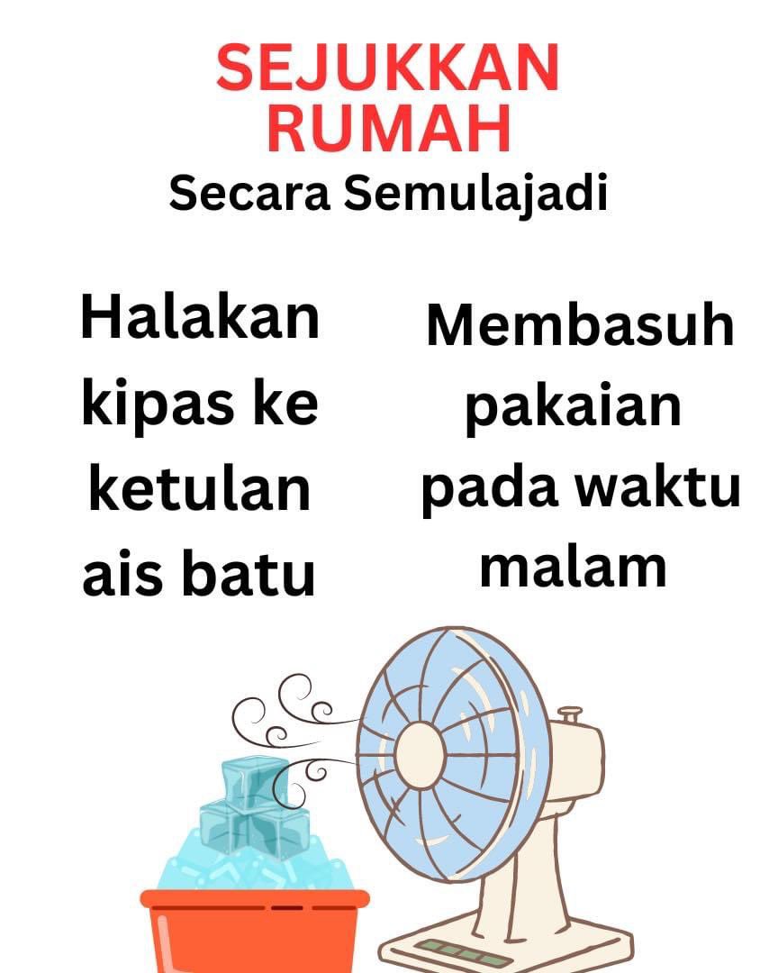 MalaysianFoods's tweet photo. Cuaca Panas ni apa perlu buat?

Ini Tips Sejukkan Rumah sebagai Rujukan.. https://t.co/tE0MUjUzee