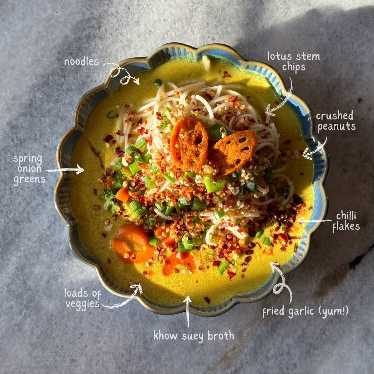 smolproblem's tweet image. made a big bowl of khow suey to get out of my midweek slump 🍜