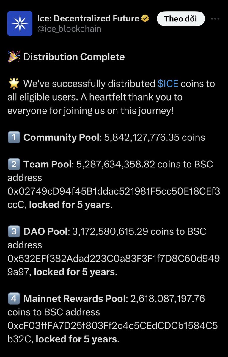 PiBase_co's tweet photo. ๐โ๏ธ #BREAKING_ICE ๐โ๏ธ
๐ฅ Ice Network completes token distribution, bidding farewell to ICE mining.
๐ฏ Witness the monumental achievements: Community Pool soaring to 5,842,127,776.35 & Total ICE supply reaching 21,150,537,435.26, signaling Phase One's end.๐คฉ
โ๏ธ Brace for ICE scarcity and the potential value surge!
๐ฐ Dive into ICE trading frenzy on Pibridge for unbeatable deals.
๐ Stake your ICE on Pibridge for up to a dazzling 12% interest!
๐ Instantly swap ICE for PIB tokens fee-free!
๐ฅ๐กDownload Pibridge App now at https://t.co/NqdZh7v2YT. Seize the moment!
@ice_blockchain @ICECOINNEWS @ice_z3us @SangdtVlogs @icenetwork_coin @IceNetworkWorld @IceNetwork_Glo
#IceNetwork #Crypto #Blockchain #Pibridge #ice_blockchain #icemining #iceblockchain #Icecoin #Icekyc #IceNetwork #IceListing