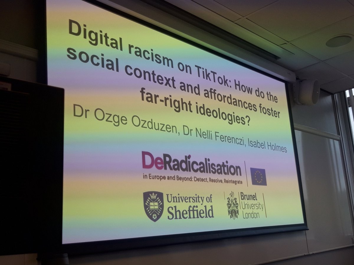 📢📢 @ozgeozdu presenting @DRadProject's fascinating and important work on TikTok and far right radicalisation in the UK for the @wrssdtp! tandfonline.com/doi/full/10.10…