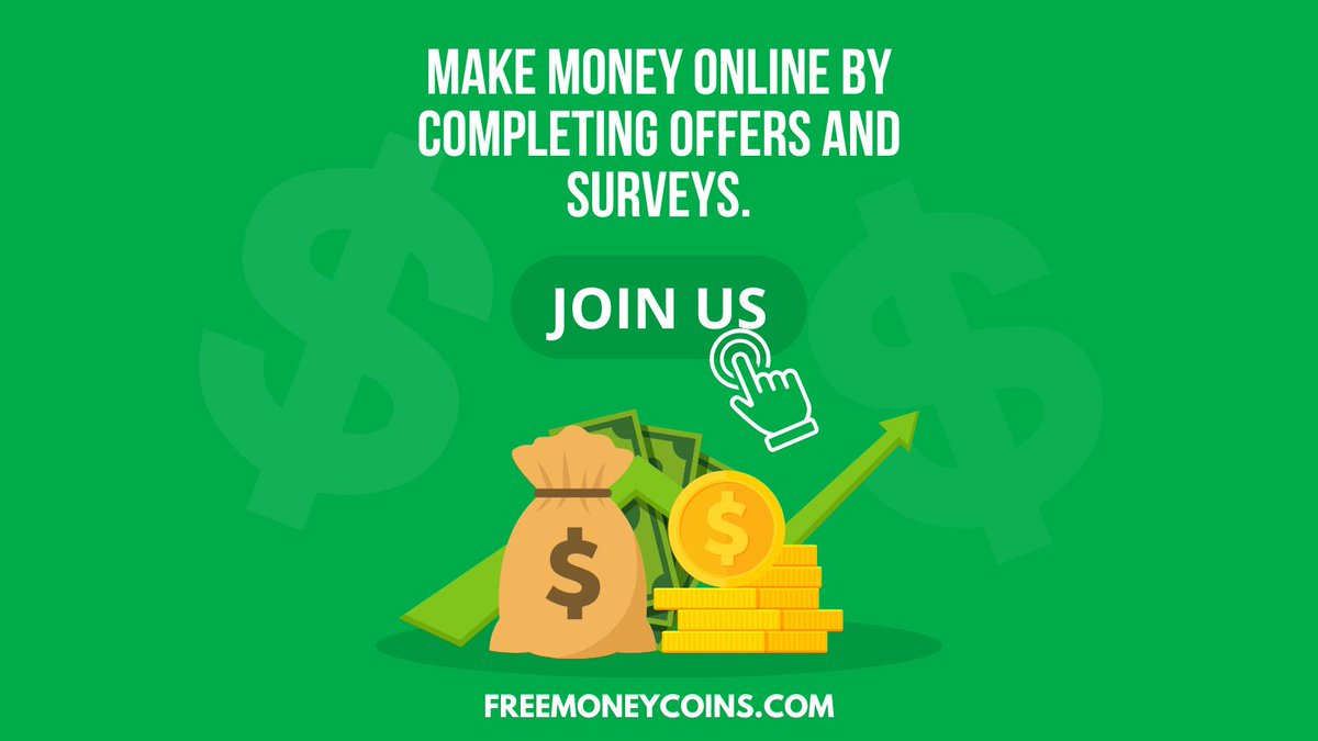 Get started today and earn cash by simply completing offers, surveys, and tasks online. It's a great way to make money from the comfort of your own home. With just a few clicks, you can start earning extra income in your spare time. 
#freemoneycoins #fmc #freemoney #freecash