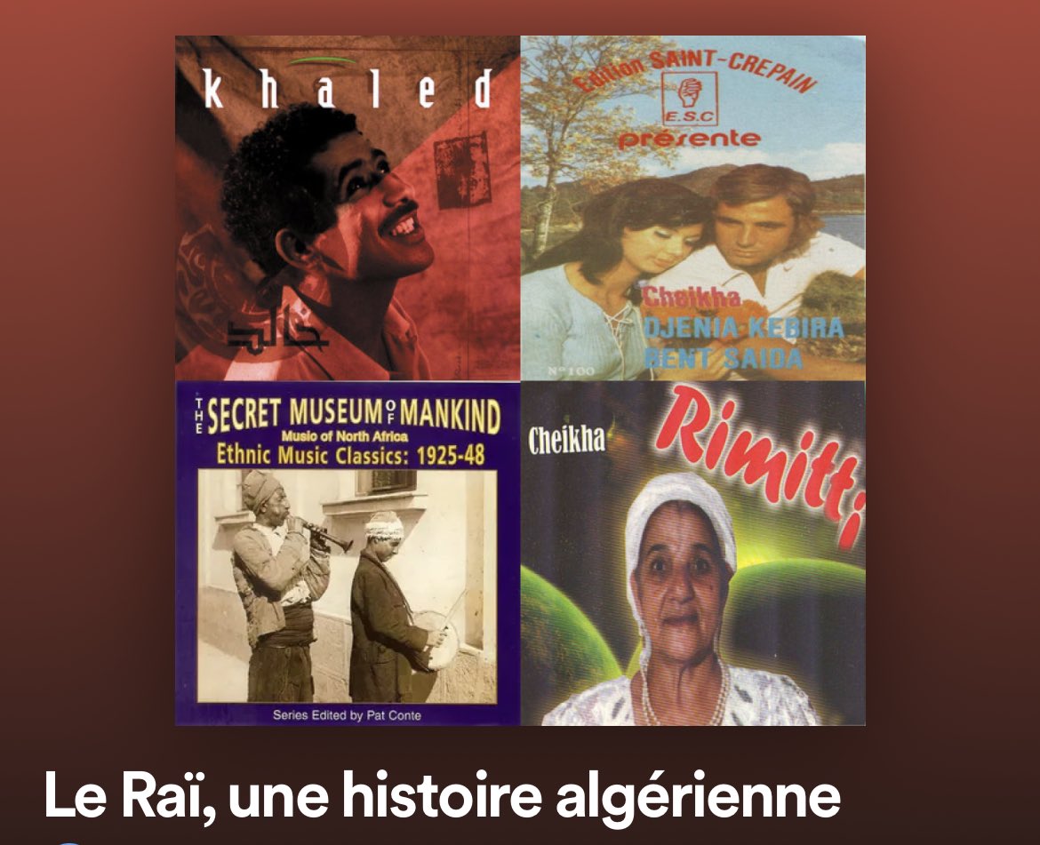 La playlist des chansons du docu. Il en manque trois indispo sur Spotify mais dont vous pouvez trouver les références sur le site de France Culture. J’ajouterai progressivement d’autres sons qui illustrent chaque époque (déjà dispo sur le site) open.spotify.com/playlist/6Vuz3…