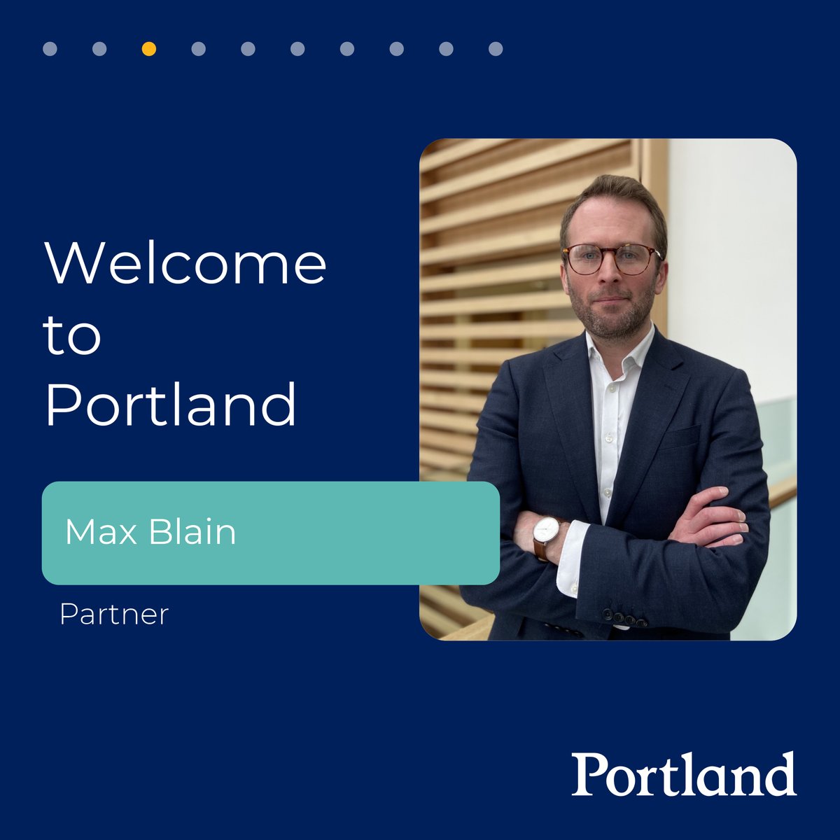 PortlandComms's tweet photo. Earlier this week, we welcomed Max Blain as a Partner in Portland’s Corporate Comms team. Max joins Portland from Number 10 where he held the post of Prime Minister’s official spokesperson and civil service director. #LifeatPortland https://t.co/OFOjLkpga5