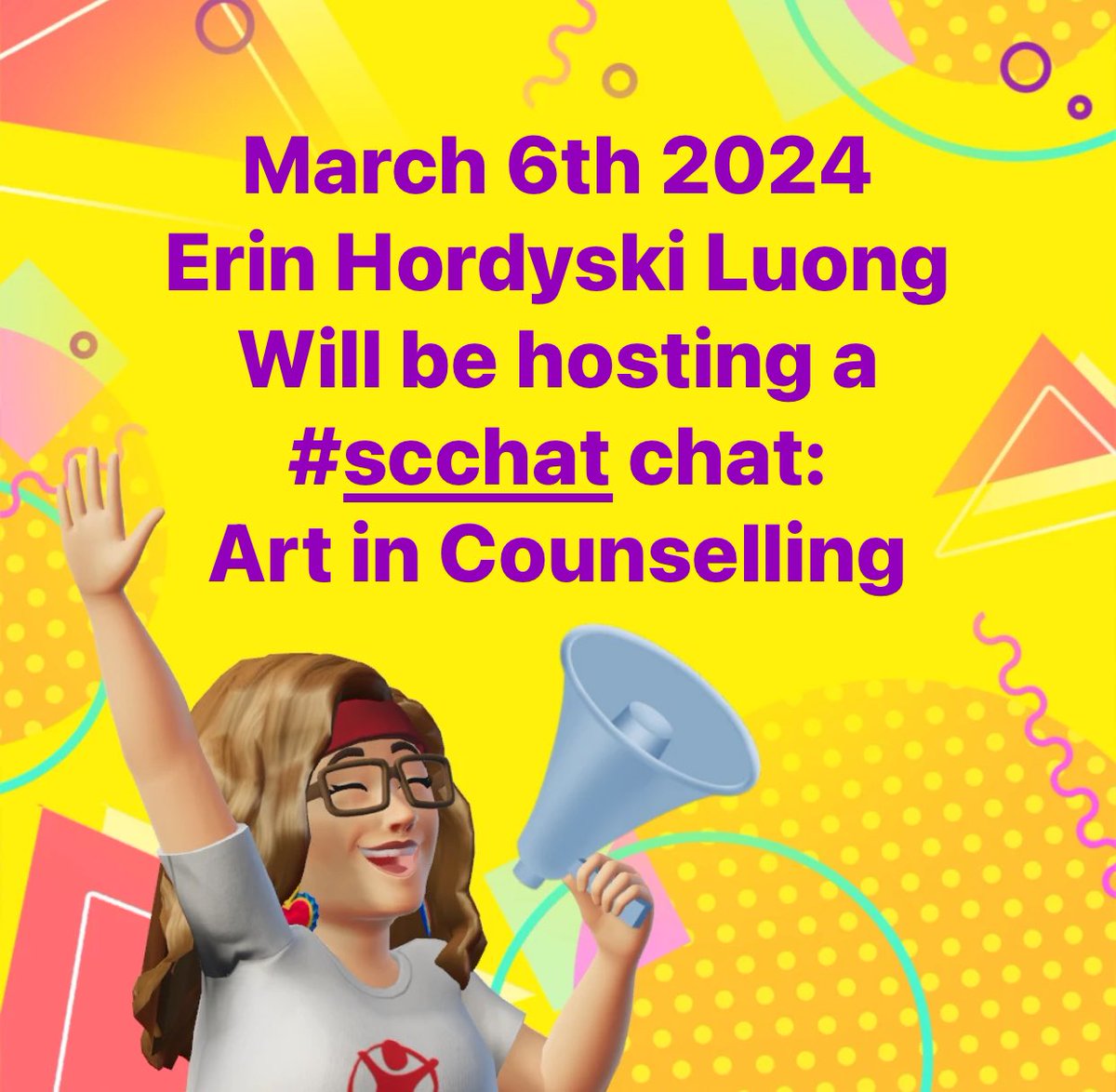 6:30 MST. 8:30 Eastern 
#scchat
Looking forward to see you there
<a href="/ata_pd/">ATA PD</a> <a href="/ATACounsellors/">School Counsellors</a> <a href="/ATALocal55/">Calgary Catholic Teachers ATA Local 55</a> <a href="/EHordyskiLuong/">Erin Luong</a>  <a href="/SSpellmanCann/">Susan Spellman Cann</a> @ecmmason <a href="/PhilEchols/">Dr. Phil Echols</a> <a href="/bridgethelms/">Bridget Helms</a> @humbleofferings <a href="/missystacy1417/">Missy Stacy</a>
