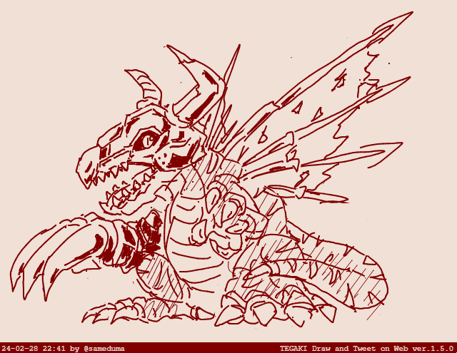 「うろ覚えメタルグレイモン #tegaki_dt 」|鮫妻丈二のイラスト