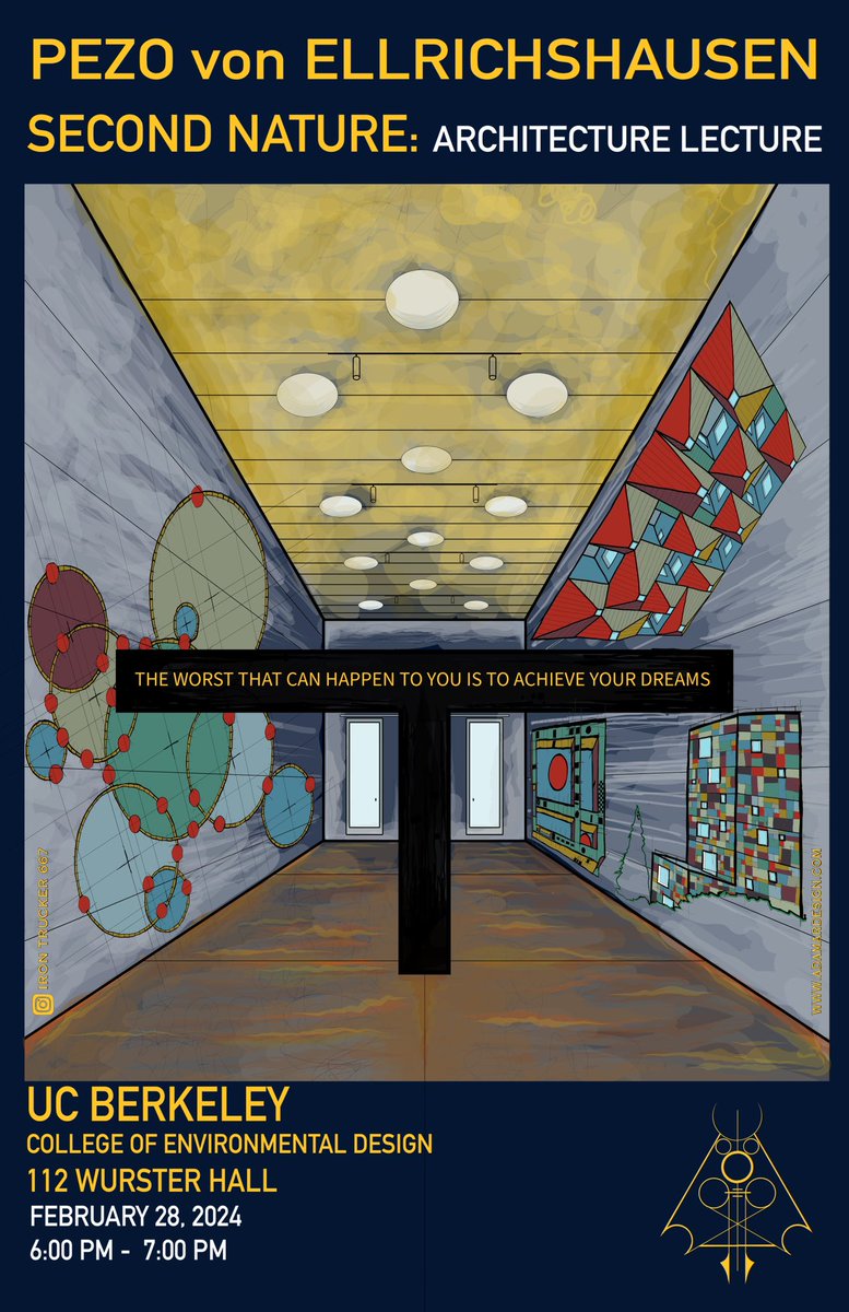 AdamarDesign's tweet image. Uber excited to see #PezoVonEllrichshausen #architects from #Chile 🇨🇱 they are speaking tonight @UCBerkeley @ced_berkeley 
I made a #poster for the #Event #SecondNature @Mauriciopezo #AdamarDesign #IronTrucker667 #UCBerkeley #CED #VectorArt #Lecture