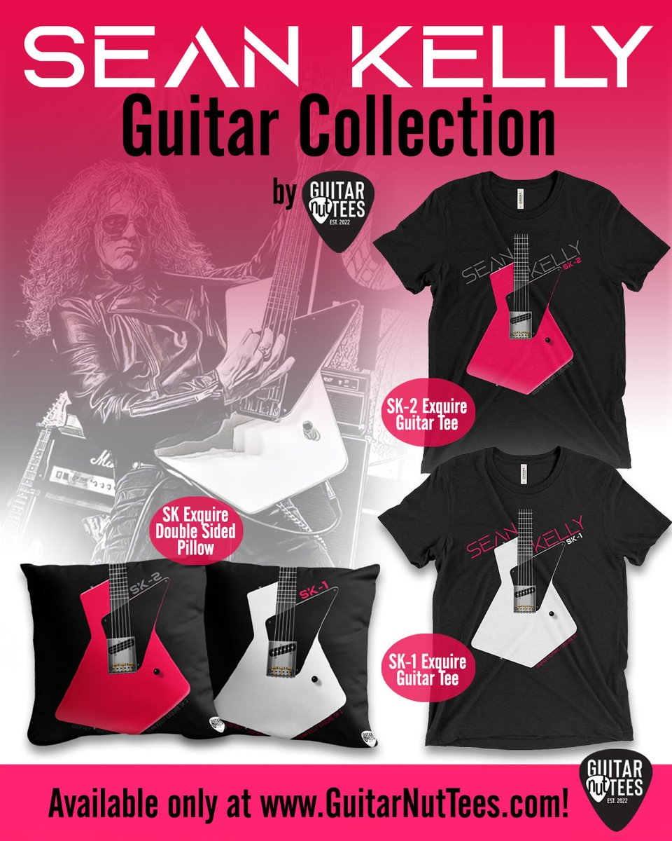 Thrilled to be partnering with Guitar Nut Tees for this collection featuring my signature Godfrey Guitars Exquire SK-1 and SK-2 models!