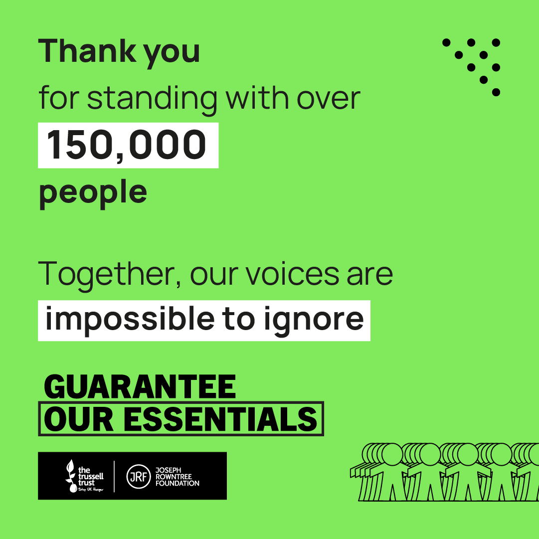 Thanks to those in Derry that signed our petition. Today our colleagues handed it over to Political party leaders in Westminister, calling for an uplift in #UniversalCredit as part of our Guarantee #OurEssentials Campaign Together we will end Hunger! @TrussellTrust