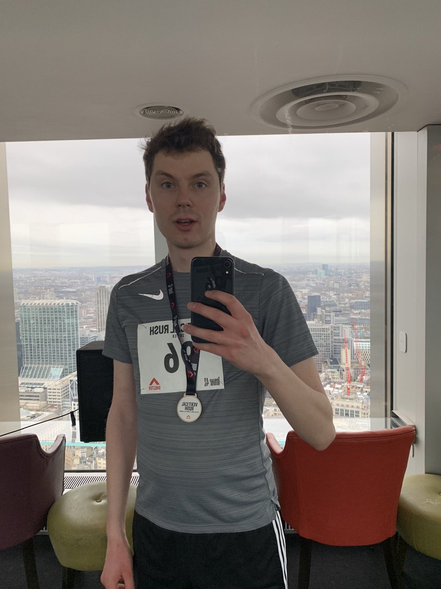 RichardGowers's tweet photo. This morning I ran >900 steps to the top of the NatWest Tower (Tower 42) for #VerticalRush in aid of @Shelter
Smashed the £500 target, thanks to kind friends. Can we reach £1000 to tackle homelessness?
https://t.co/SGNmFUc7hB https://t.co/heke8zU3UP