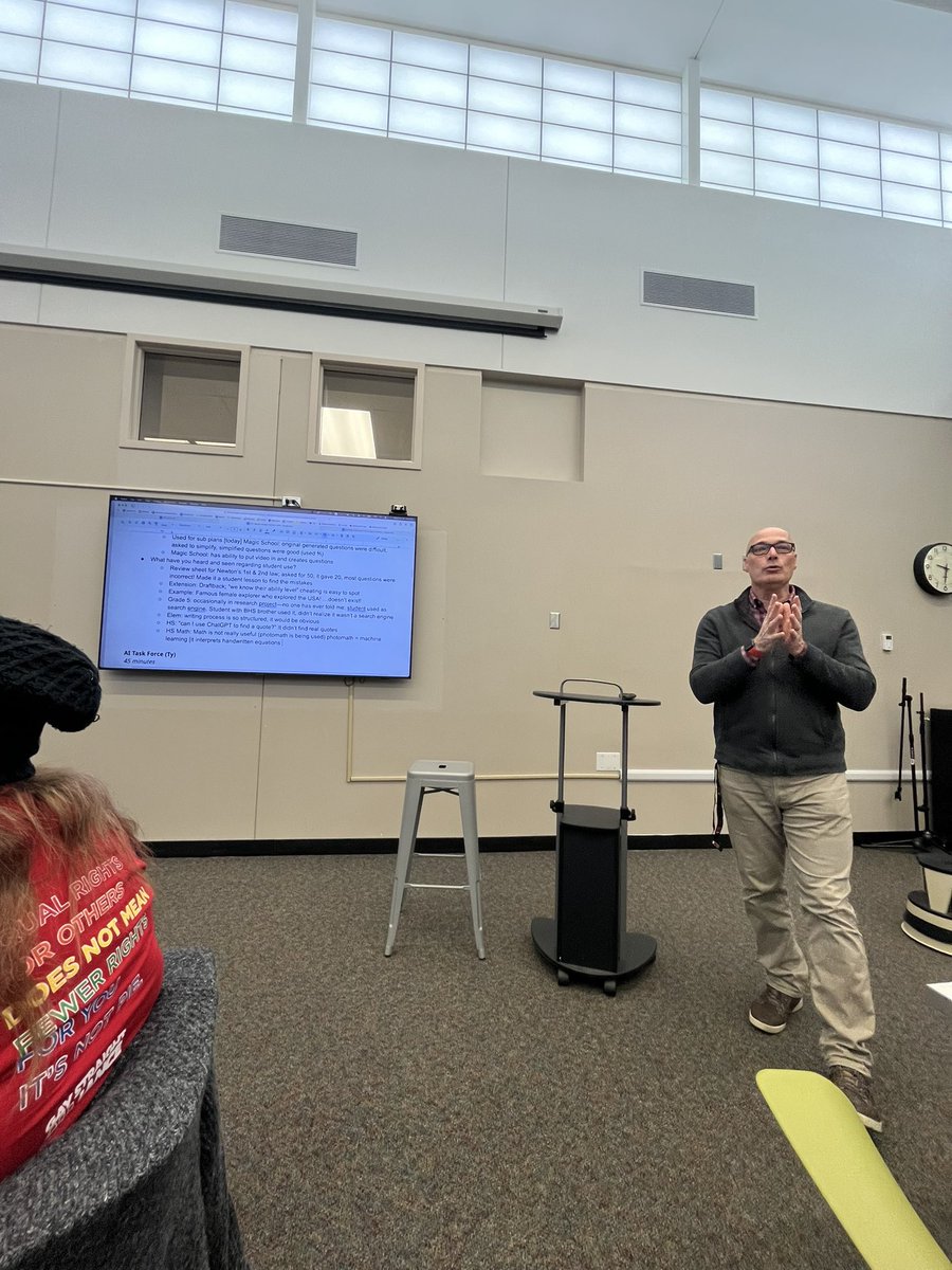 Barrington 220 District Tech Committee Meeting today! Dr. Matt Fuller &amp; Ty Gorman leading our district staff through AI and more!