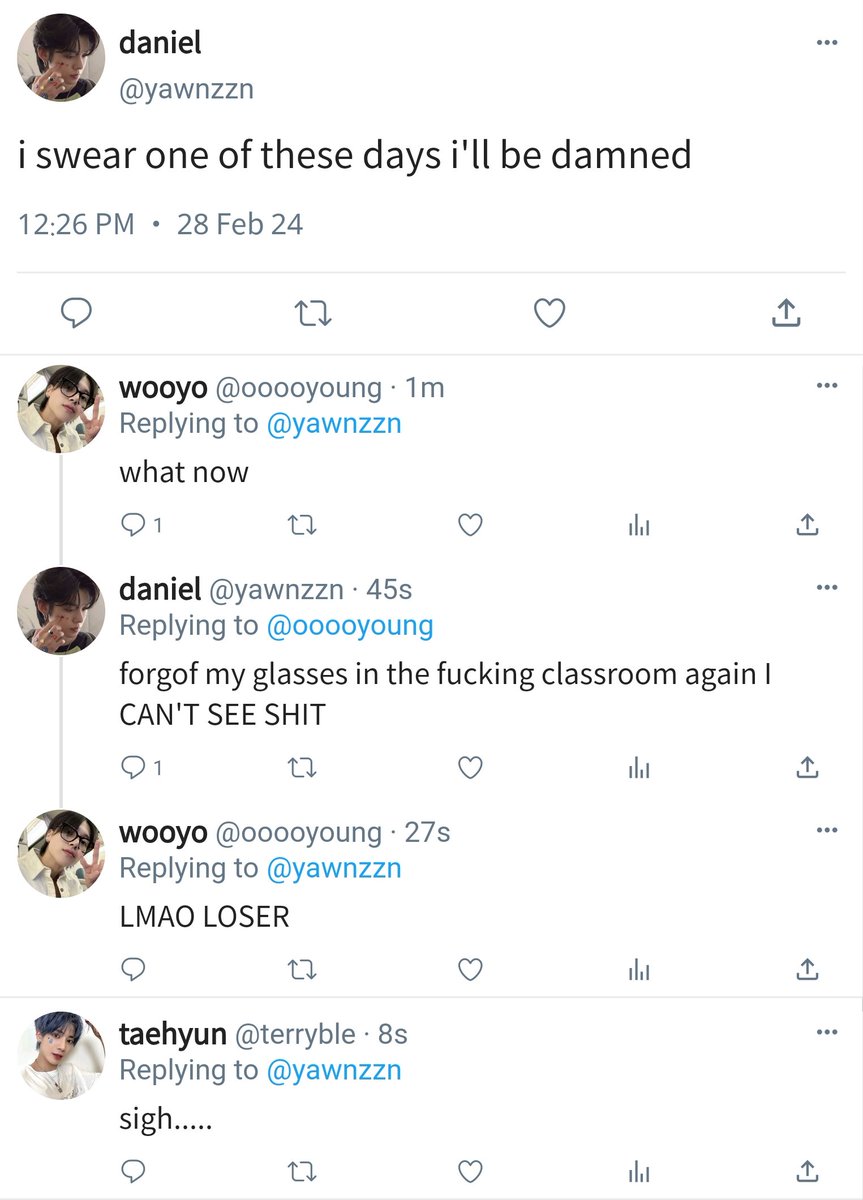 YAWN22N's tweet photo. #beomjun few tweets au  ·  bad eyesight https://t.co/whQtJ5jHKq