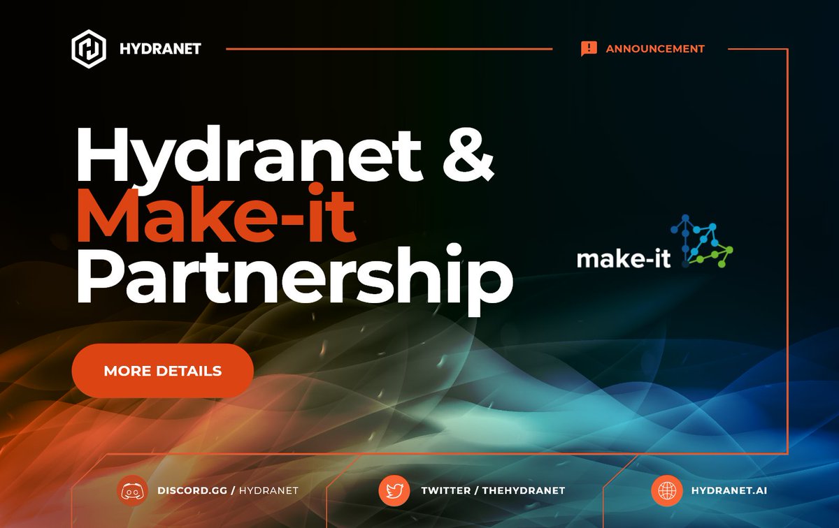 Hydranet & Make-It Partnership Announcement Make-it is a professional  trading company on the forefront of crypto market making. They offer  various services such as enhancing order book liquidity, spread management,  and solutions