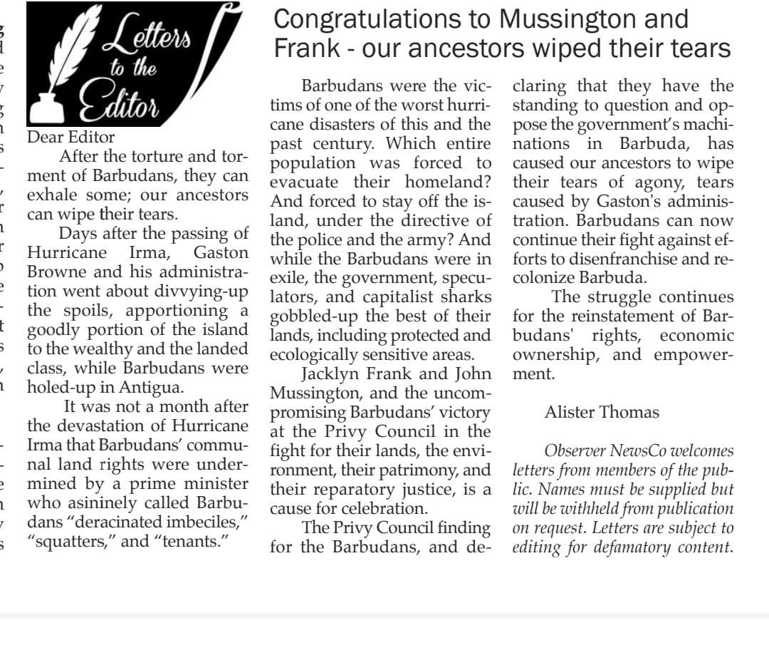 #Barbudians can exhale for a minute.