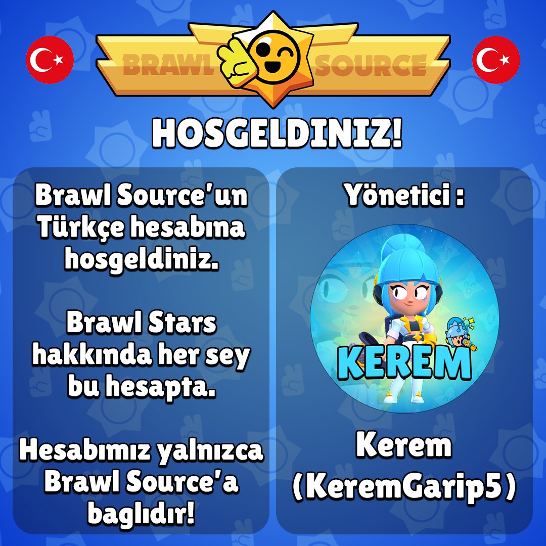 BrawlSourceTR's tweet image. 🤗 Brawl Source Türkçe sayfamıza hoşgeldiniz!

🌟 Brawl Stars hakkında her şeyi bu hesapta bulabilirsiniz.

⚠️ Hesabımız yalnızca @BrawlSource'a bağlıdır. Başka hesaplarla ilişkilendirilmemesi rica olunur.

#BrawlStars #BrawlStarsTürkçe