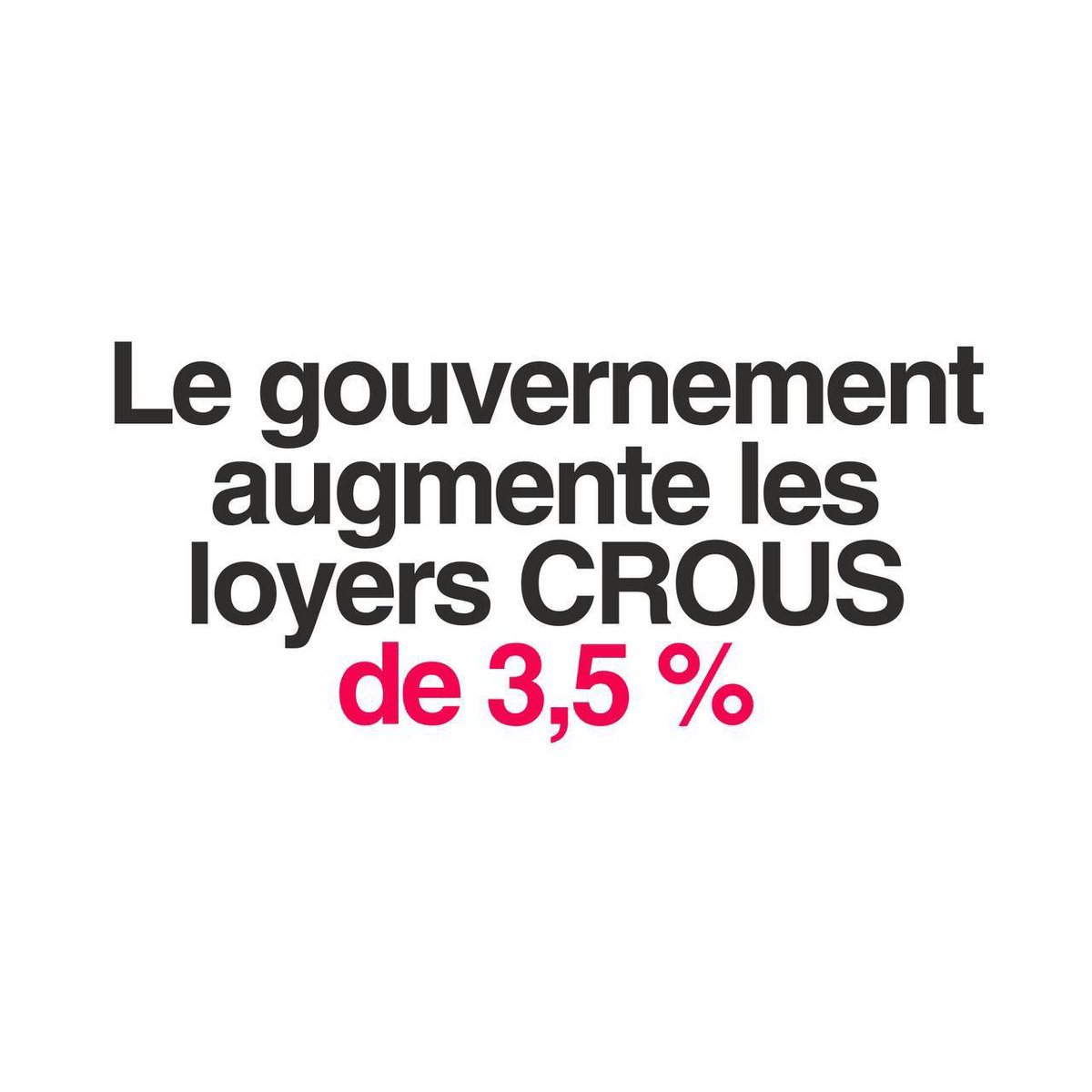 MathildePanot's tweet photo. Les macronistes votent contre les repas à 1 euro pour les étudiants.

Maintenant le gouvernement veut les faire payer en augmentant les loyers CROUS de 3,5% !

Le logement est déjà le premier poste de dépense des étudiants, alors que 20% déclarent ne pas manger à leur faim.

Le gouvernement d’ultra-riche organise la misère de la jeunesse !