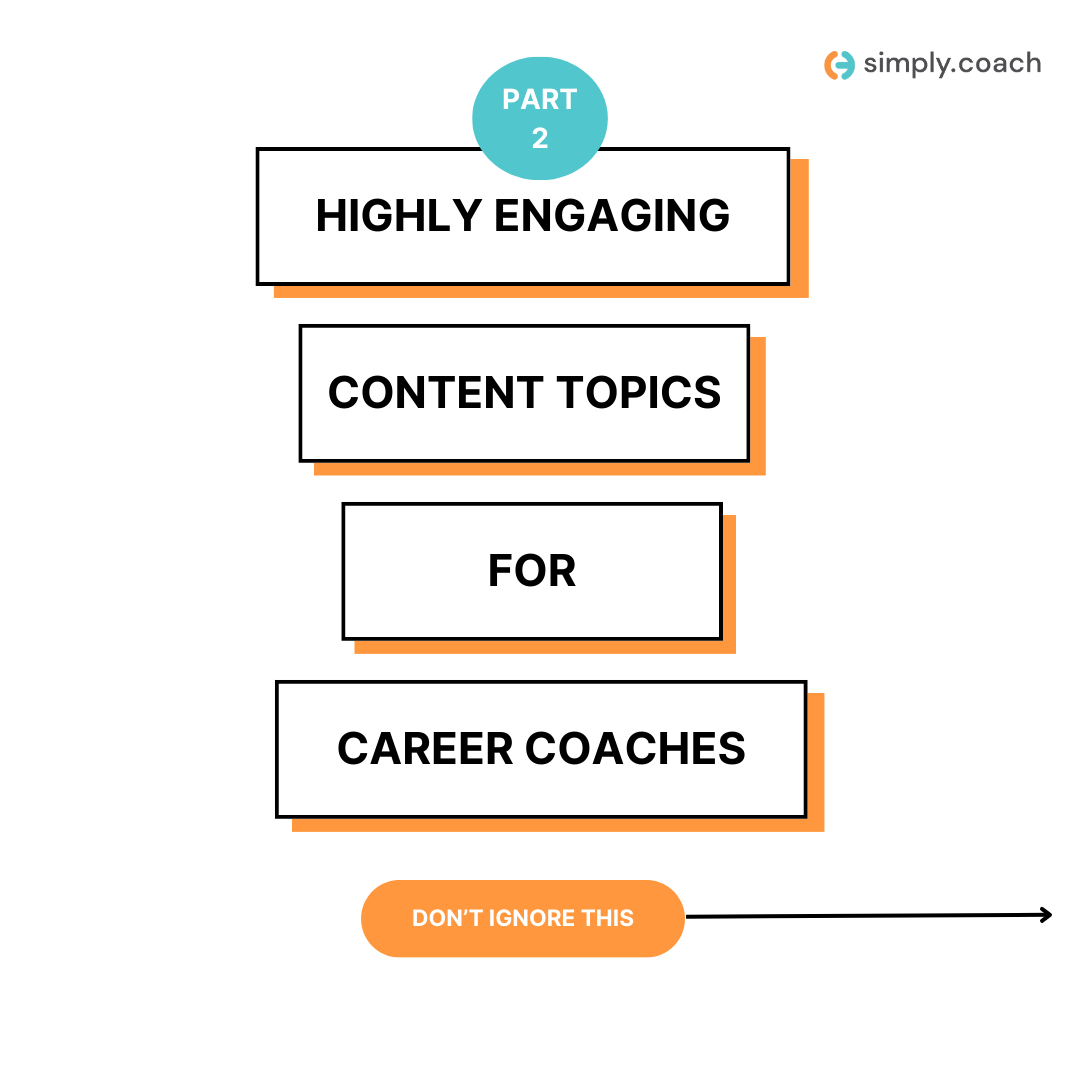 SimplyCoachHQ's tweet photo. Career Coaches, are you tired of low reach on LinkedIn and Instagram? Here are highly engaging content topics you should post to boost your reach. 

Follow @SimplyCoachHQ for daily coaching business growth tips.

#contentideas #careercoach #coaching #socialmediamarketing https://t.co/Mcqzy5X98l