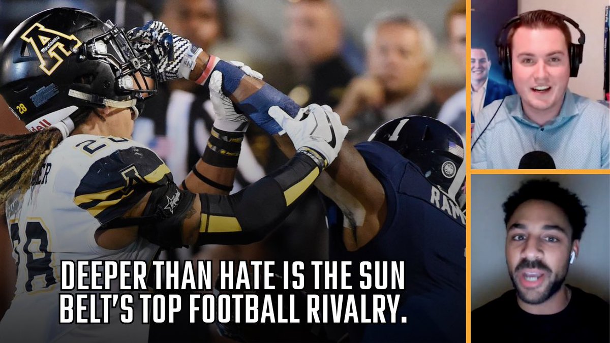 FraryandSmith's tweet image. 𝗥𝗜𝗩𝗔𝗟𝗥𝗬 𝗙𝗢𝗢𝗧𝗕𝗔𝗟𝗟

@SunBeltFB boasts some of the best rivalries in College Football! 🤬

1️⃣ Deeper than Hate
2️⃣ Modern Day Hate
3️⃣ ???
4️⃣ Battle for the Belt
5️⃣ ???

The guys rank their Top 5 @SunBelt Rivalries &amp;amp; discuss two new ones!

WATCH: youtu.be/DSBszoY75yM