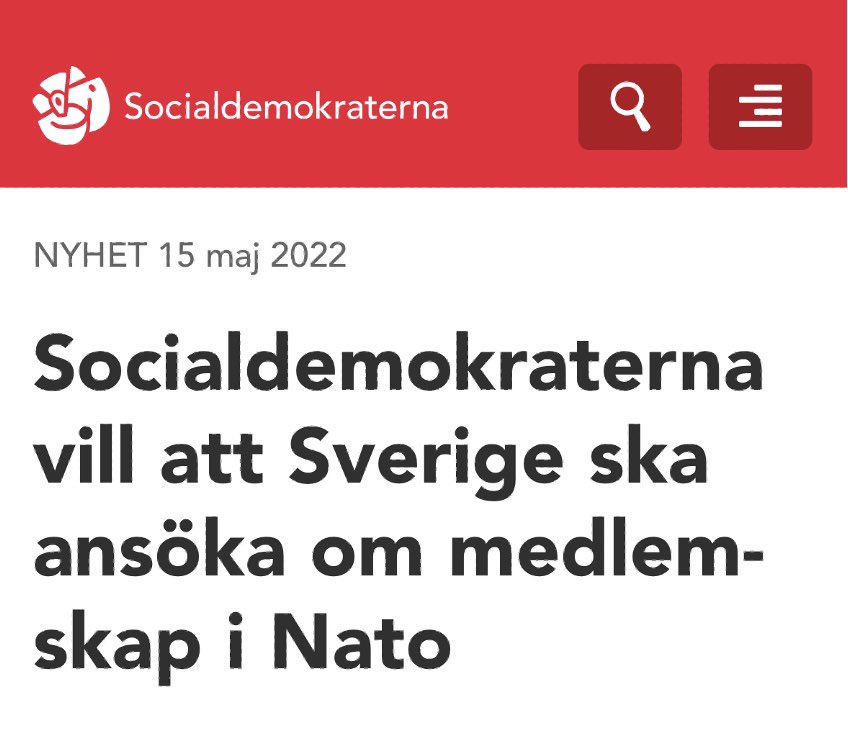 HSilfverskiold's tweet photo. Magdalena Andersson sa att en svensk Natoansökan skulle destabilisera Europa och Hultqvist lovade att aldrig ta Sverige in i Nato. 18 mars 2022 lovade Ulf Kristersson att skicka in ansökan vid maktskifte oavsett vad S tyckte. Två månader senare vände S.

Historien glömmer inte https://t.co/TNaaQrXOjz