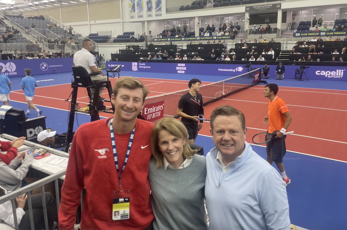 Diving into the world of tennis & professional sports at the recent @DALOpenTennis event with MSSM student Eric Hadigan, along with our Program Director Prof. Carton & his wife Susie.🎾 Get ready for a court-side education in the realm of sports management in our MSSM program!