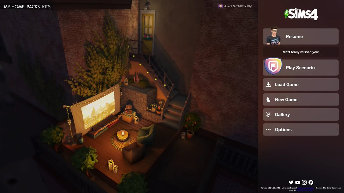 SimMattically's tweet photo. If you’re sick of in-game ads, make sure to check my Refreshed Main Menu mod that brings a clean look, available in various flavors 😌 https://t.co/YK7mvJz7D4