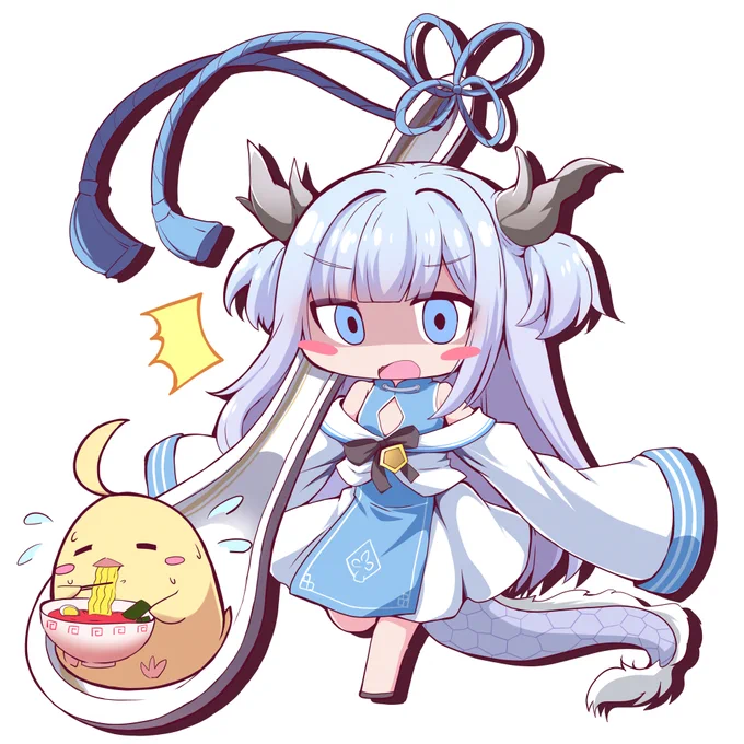 さらに差分 饅頭が居座ってるー!? #アズレン #龍武 #饅頭 #SD絵 