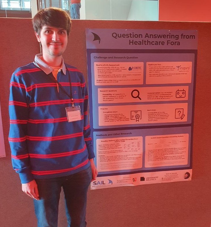 davidmschmidtde's tweet image. Today, I am presenting my work on Question Answering from Healthcare Fora at the @SAIL_network AI Winter School @unipb