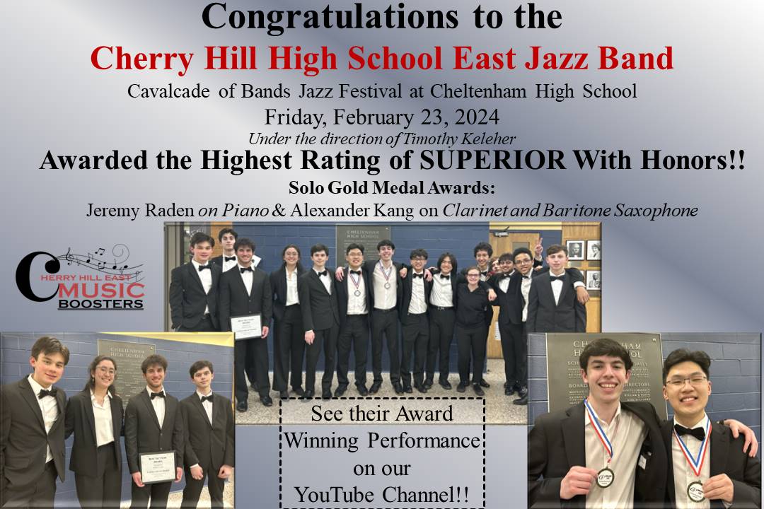 Because of their high scores at the Opening of the Cavalcade of Bands, the East Jazz Band was promoted from “A Class” into the more competitive and stricter adjudication “Open Class”. 2/23/24 Congrats again to the awesome East Jazz Band on your awards!! youtu.be/pZ2mOxxpwUI