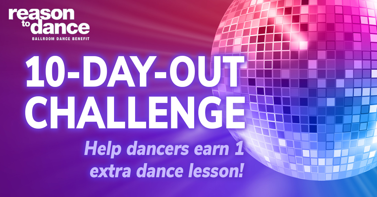 10-DAY-OUT CHALLENGE: Today, help your favorite celebrity earn some swag &amp; an extra dance lesson! Celebrities securing at least $100 receive special Riley swag, and those who raise $500 or more get an extra lesson. Let the challenge begin! #R2D24
reasontodance.org