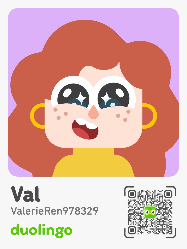 KatoLee's tweet photo. Check out Val’s progress on Duolingo, the fun and effective way to learn a language!  She will not talk to me but I'll be hoping she gets what she does to people
One day.  It's just a life. Who cares https://t.co/rsbs7ZnqHZ https://t.co/1oIDXIIeGc