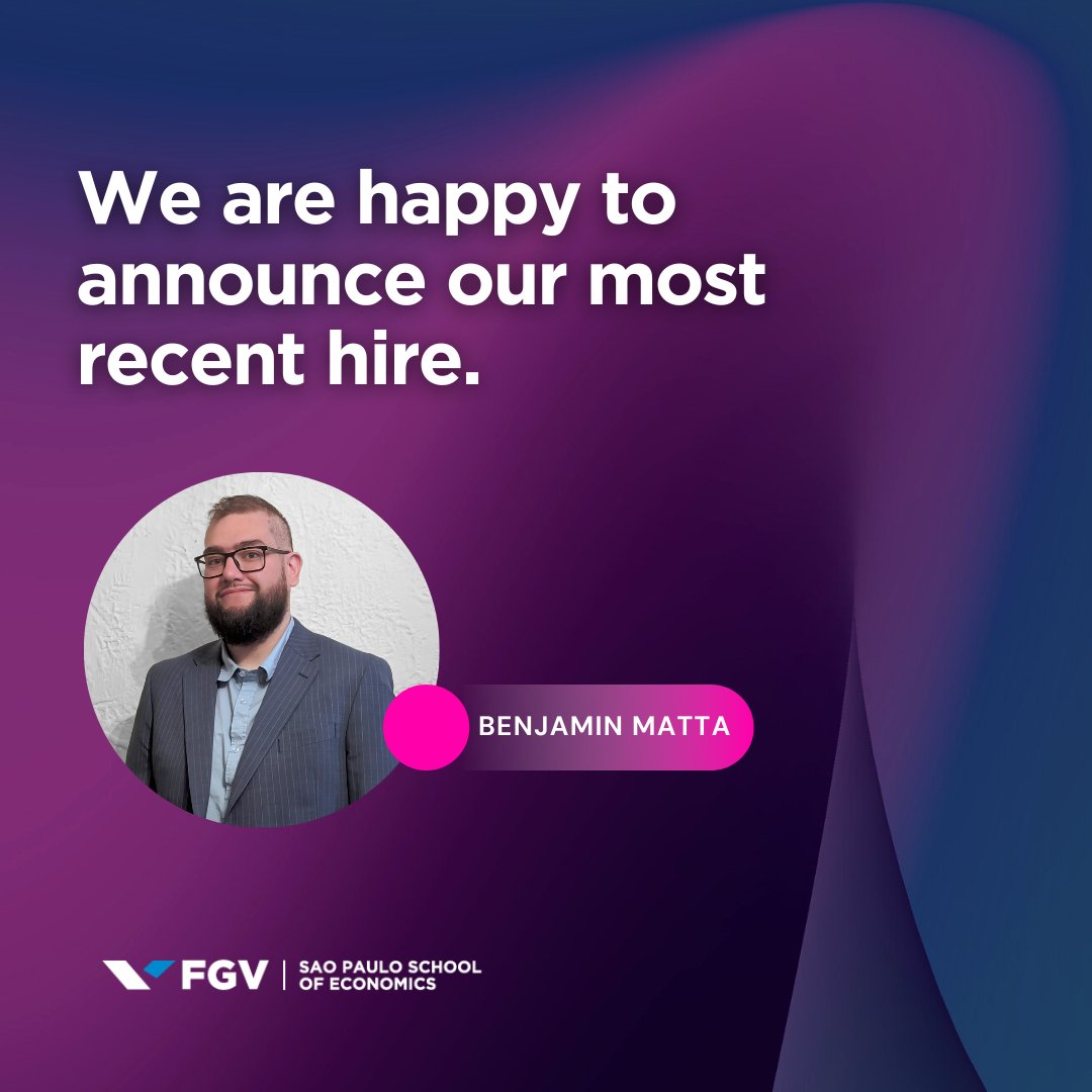 We are happy to announce our most recent hire: Benjamin Matta (b-matta.com). He will soon join our faculty at <a href="/EconFGVSP/">Sao Paulo School of Economics – FGV</a>.