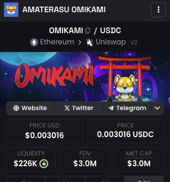 Omikami is now updated on <a href="/dexscreener/">DEX Screener</a>