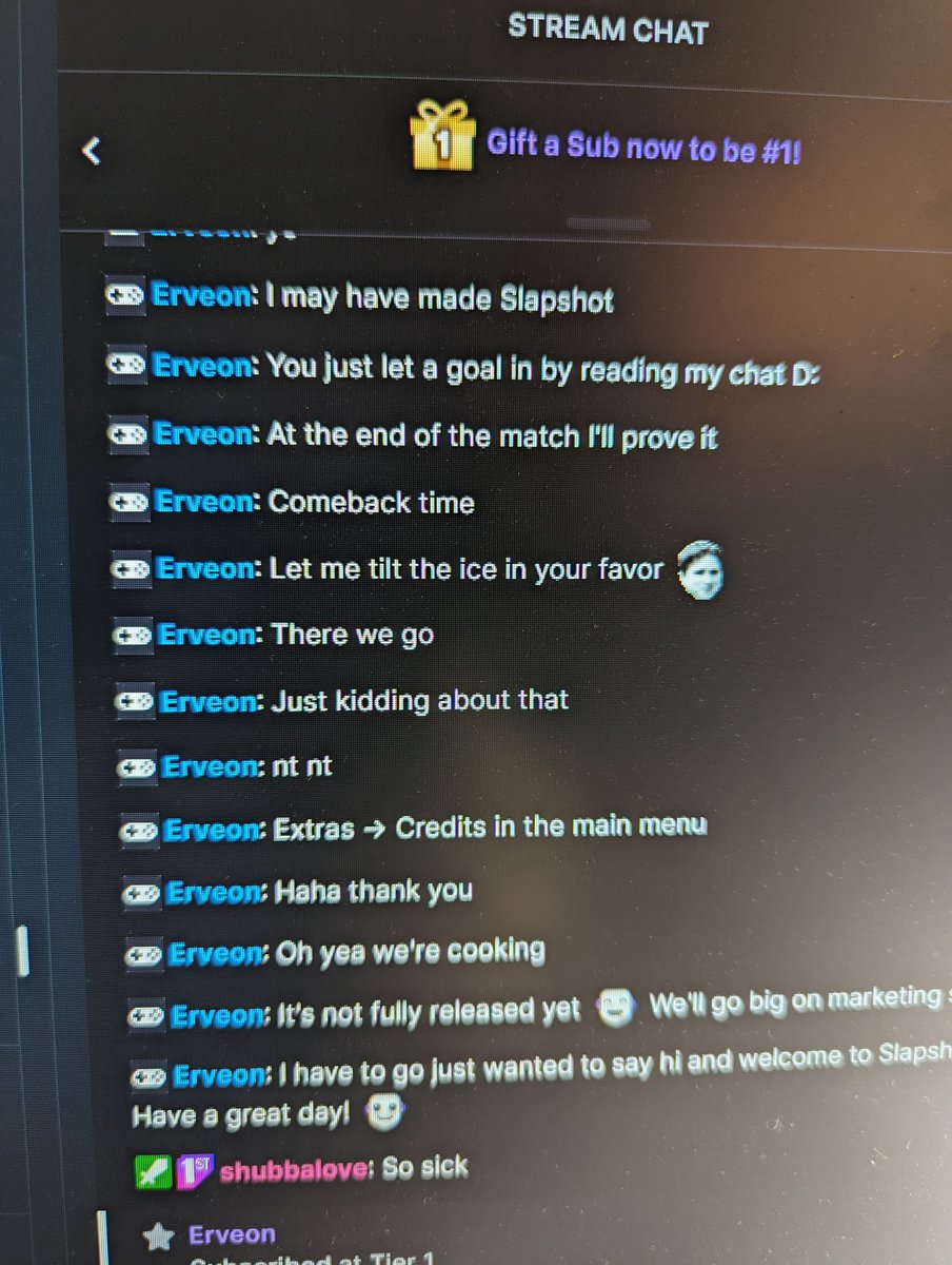 mowgliment's tweet photo. Shoutout to @Erveon for the sub yesterday. Still unsure if it's legit, but I don't think you can get that developer badge easy 🤷

Pretty cool thing to do considering I'm not a big streamer! 😁

Well, looks like I need to hone my skills in @Slapshotgg and make him proud 🏋️🏋️ https://t.co/5FXRvXW90W