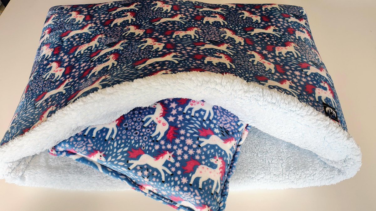 Snuggle Wrap Cave Dog Bed Unicorn Design  - Supersoft Sherpa L by ForestFleeceLimited etsy.me/3TfKbqL via <a href="/Etsy/">Etsy</a>