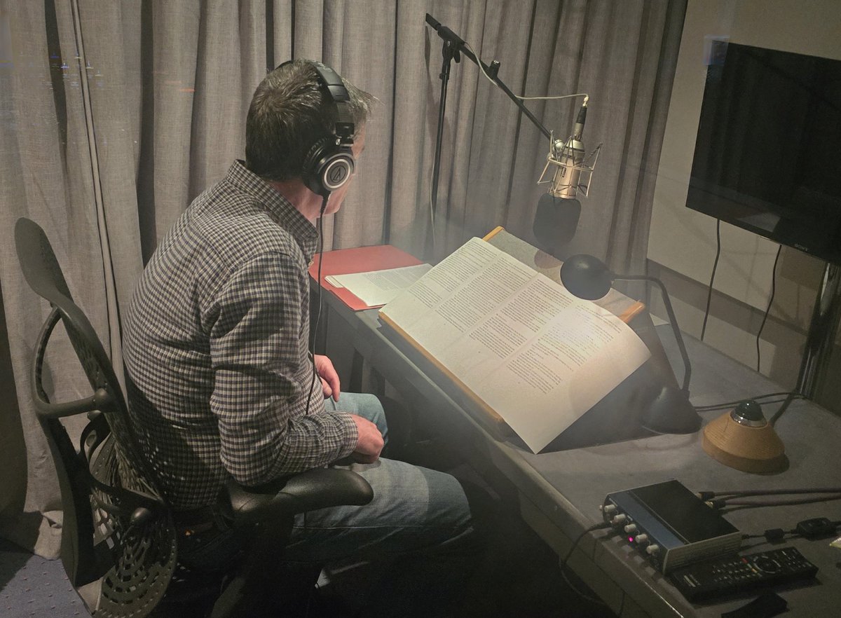 In the #recording studio of #films@59- making the #audiobook of #Lifeblood. Very professional, loved working with George, the sound engineer. Hopeful that the audiobook will be available not long after the #paperback, which is out on March 1st, #StDavidsDay