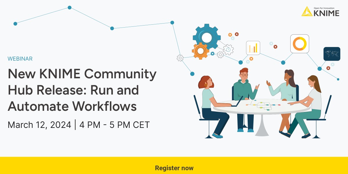 Join us for a free #webinar on March 12, where the #KNIME Product Team will showcase the newly released capabilities of #KNIMECommunityHub in action. 🚀 Get ready to explore and have your questions answered. Register now to secure your spot! brnw.ch/21wHp54