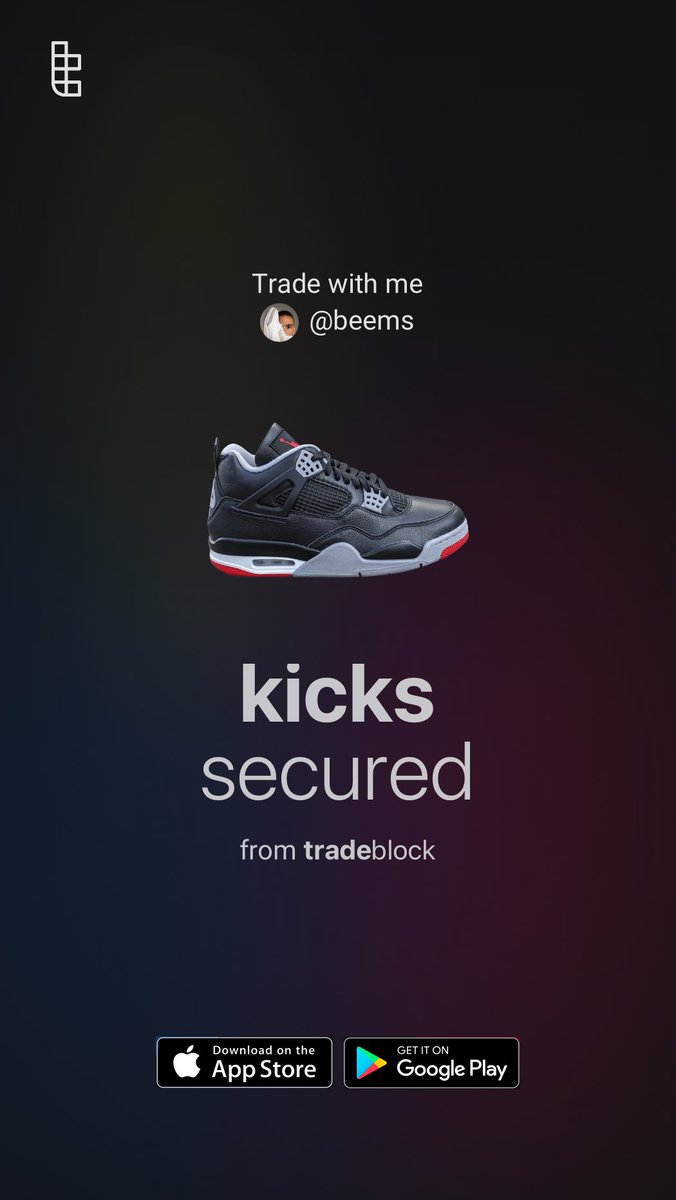 TheNamesBeemo's tweet image. Needed these!! Hell I might even trade for a second pair…

⁦@tradeblock_us⁩ with the assist per usual 🤝

#offtheblock