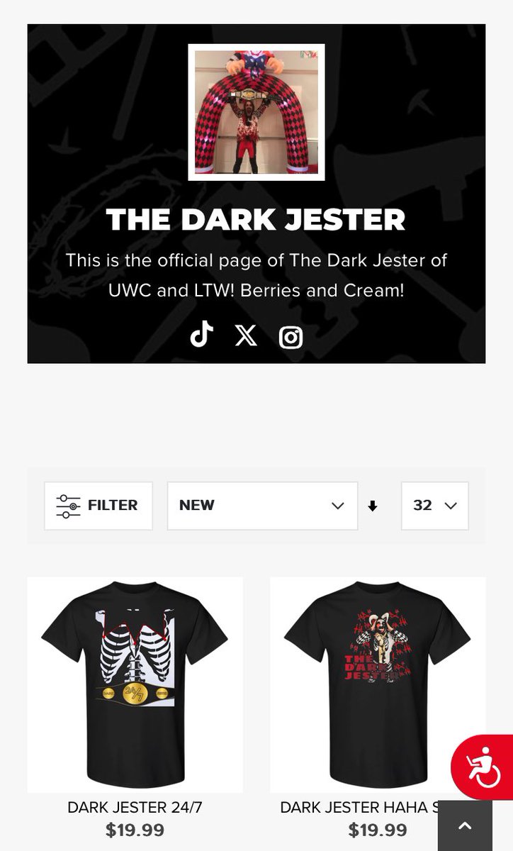 The Dark Jester (@darkjester247) on Twitter photo MERCH MADNESS! From today at 1 pm until March 4th at 1 pm, get your Dark Jester Merch on <a href="/PWTees/">Pro Wrestling Tees</a> 20% off! #berriesandcream
prowrestlingtees.com/darkjester247 MERCH MADNESS! From today at 1 pm until March 4th at 1 pm, get your Dark Jester Merch on <a href="/PWTees/">Pro Wrestling Tees</a> 20% off! #berriesandcream
prowrestlingtees.com/darkjester247