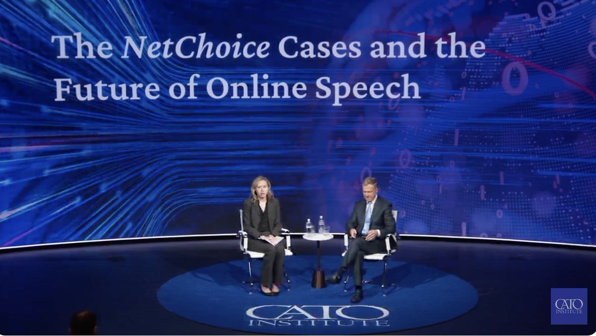 LIVE NOW: Join us for a comprehensive examination of the cases NetChoice v. Paxton and Moody v. NetChoice and their implications for freedom of speech and First Amendment rights. 

WATCH: cato.org/events/netchoi…

Join the conversation & ask questions using #Cato1A