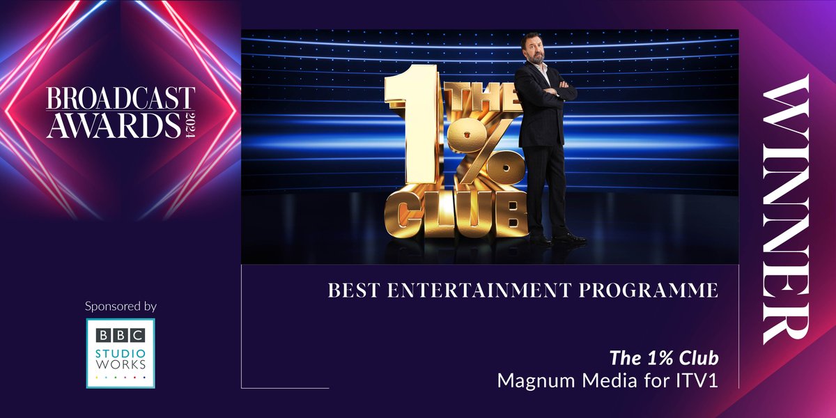 Congratulations to the winner of Best Entertainment Programme, sponsored by @BBC_Studioworks, @1PercentClubITV, Magnum Media for @ITV 1. See full winners details at: bit.ly/BA2024Winners #BA2024