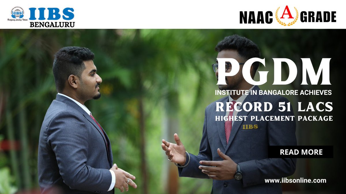 PGDM Institute in Bangalore Achieves Record 51 Lacs Highest Placement Package: bit.ly/3OWdVqf

#IIBS #PGDM #placement #Placementrecord #excellence #innovation #achievements #campusplacements, #internships #success