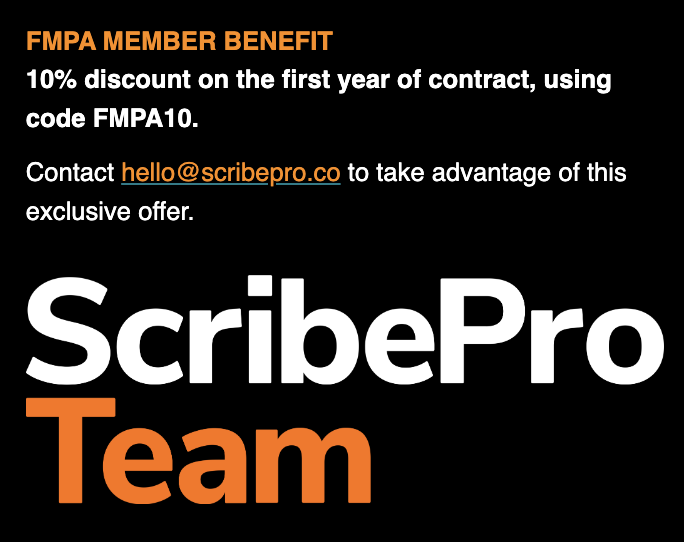 FMPA Business Club @scribe_pro This game-changing software is ‘built by clinicians, for clinicians’, using extensive in-house experience of football medicine. Record medical interactions 🟠 fmpa.co.uk/partner/scribe… #ScribePro #FMPA #footballmedicine #software #medicalrecords